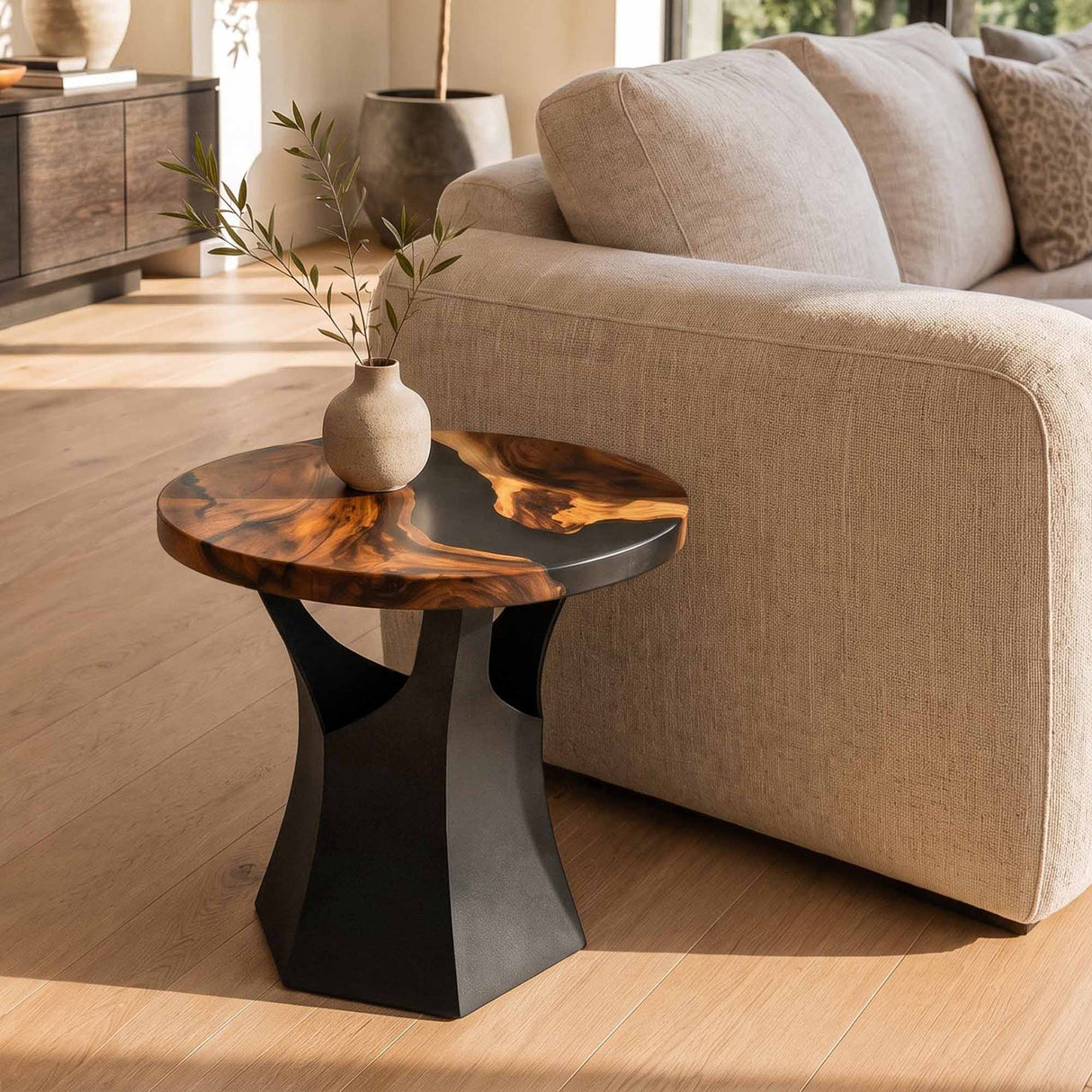 Coffee Table Base 16.1" H Tree Trunk for Mid-Century Style - 106B Namu