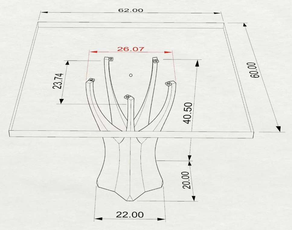Custom 317 Namu (22"L x 20"W x 40.5"H) for customer Ron