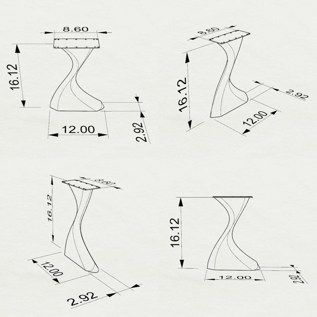 Bench Legs 122 Botas - 16H inch - Set of 2 pcs of FlowyLine Design Coffee Table Base for DIY furniture dining home decor epoxy woodworktable legs steel table bench legs coffee table farmhouse outdoor furniture metal coffee table woodwork industrial narrow wood bench bench for entryway x bench legs