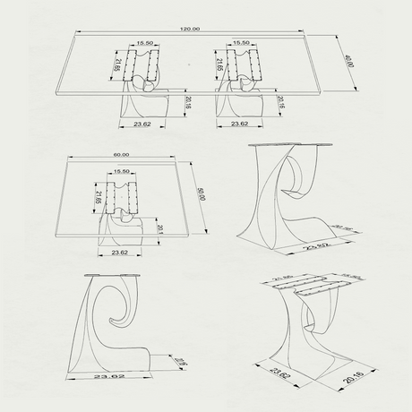 Table Base 326 Crest 28H Modern Metal Dining Furniture