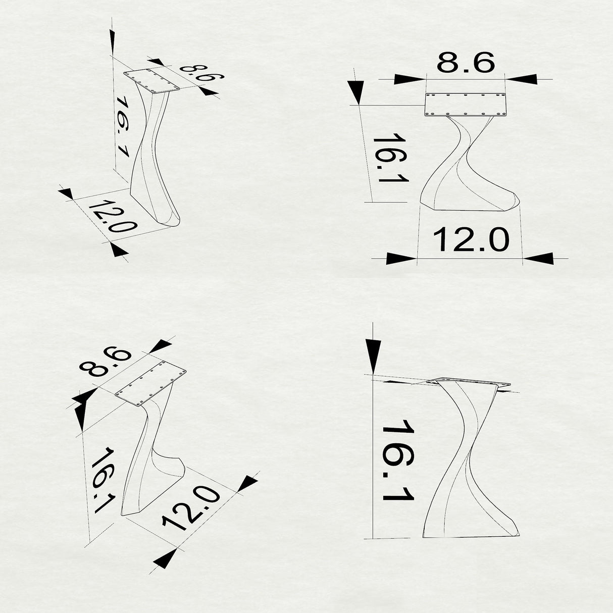Bench Legs 122 Botas - 16H inch - Set of 2 pcs of FlowyLine Design Coffee Table Base for DIY furniture dining home decor epoxy woodworktable legs steel table bench legs coffee table farmhouse outdoor furniture metal coffee table woodwork industrial narrow wood bench bench for entryway x bench legs