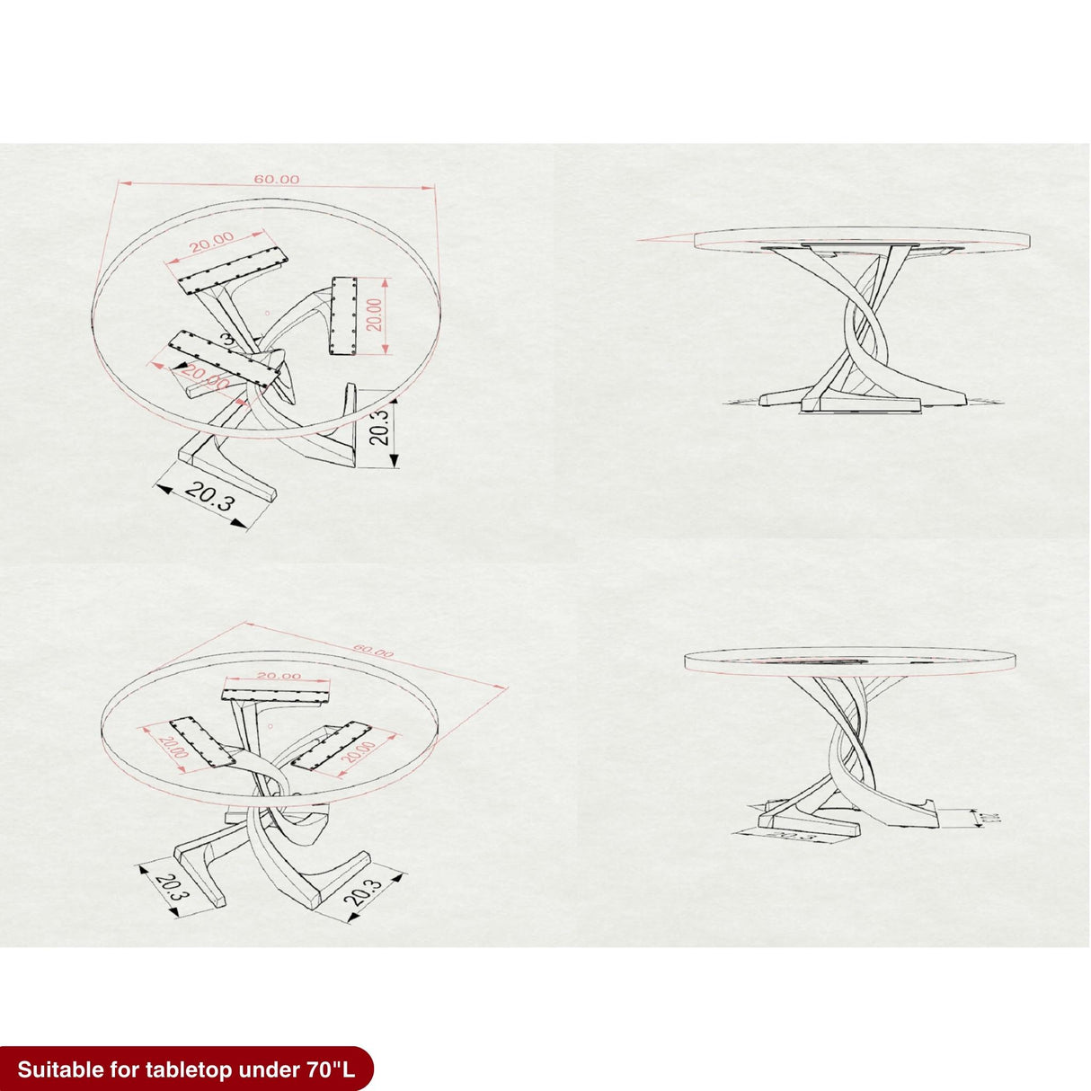 Metal Table Base - 315 Mamba - 20W, 28H inch round dining table base mid century modern Pedestal stand kitchen pedestal table base base for table top steel oval glass granite home and living industrial and rustic style heavy duty