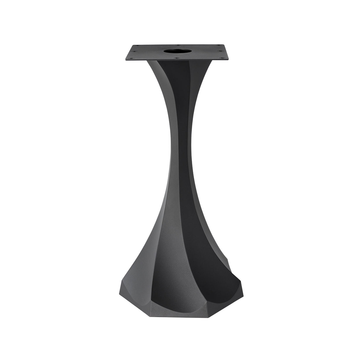 black metal table leg on a white background
