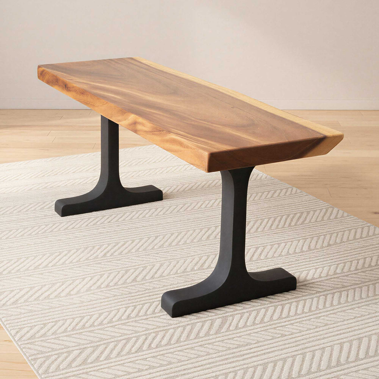 bench legs 102 wineglass 16" H black metal legs for modern benches