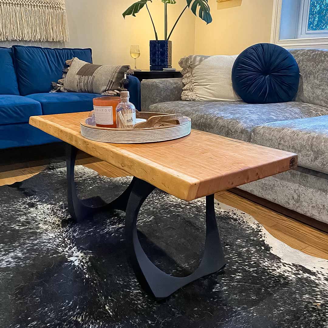 outdoor bench with metal legs – weather-resistant steel legs for live edge or wood slab benches