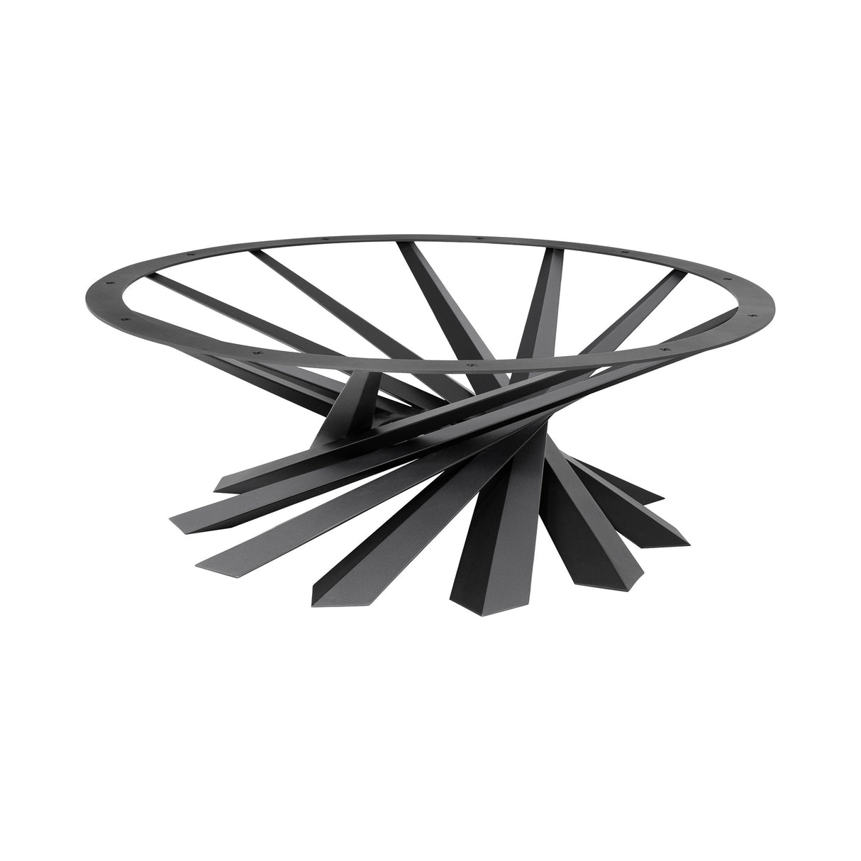 black metal coffee table base