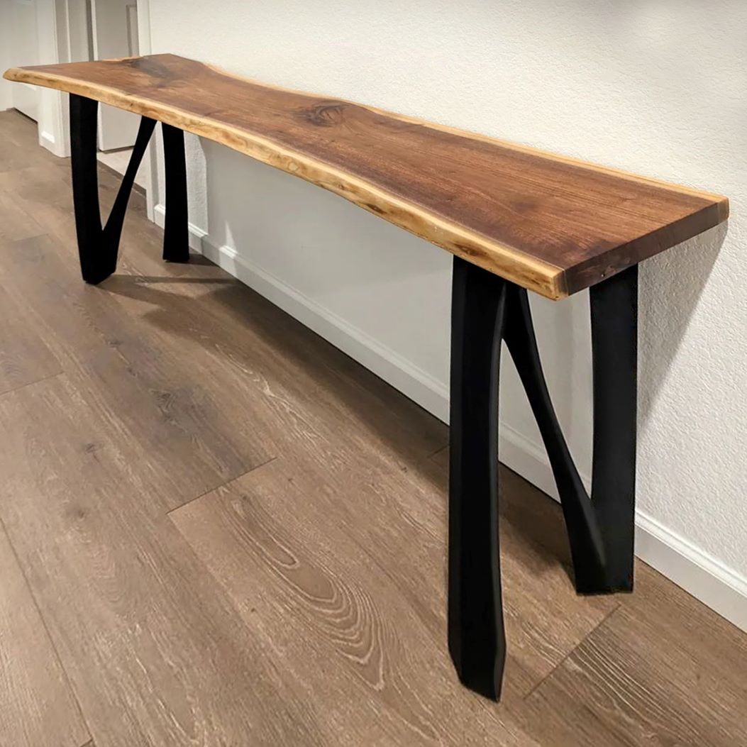 Metal Console Table Legs - 210 Norah - 10W, 28H inch - Set of 2 pcs metal table legs desk counter table side table Narrow Console Table handmade furniture counter height pipe counter base console table legs hallway table console table narrow round counter height table bar table