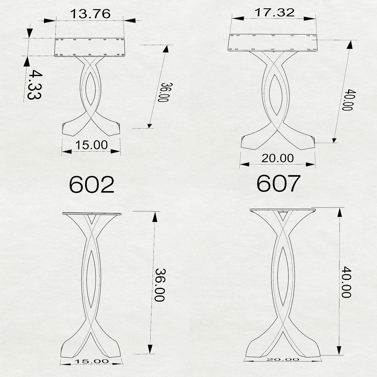 Black Metal Pedestal Table Base 311S Lithe 28.5" H – Scandinavian minimalist tulip table base featuring a graceful, tapered silhouette handcrafted from heavy-duty powder-coated steel in matte black. This architectural dining table base provides an ultra-sturdy foundation (1,000 lbs capacity; 16.3"L x 16"W). A premium DIY steel pedestal base engineered with a precision-drilled 15" x 15" mounting plate to securely support a heavy live-edge tabletop, marble slab, or wood dining top.