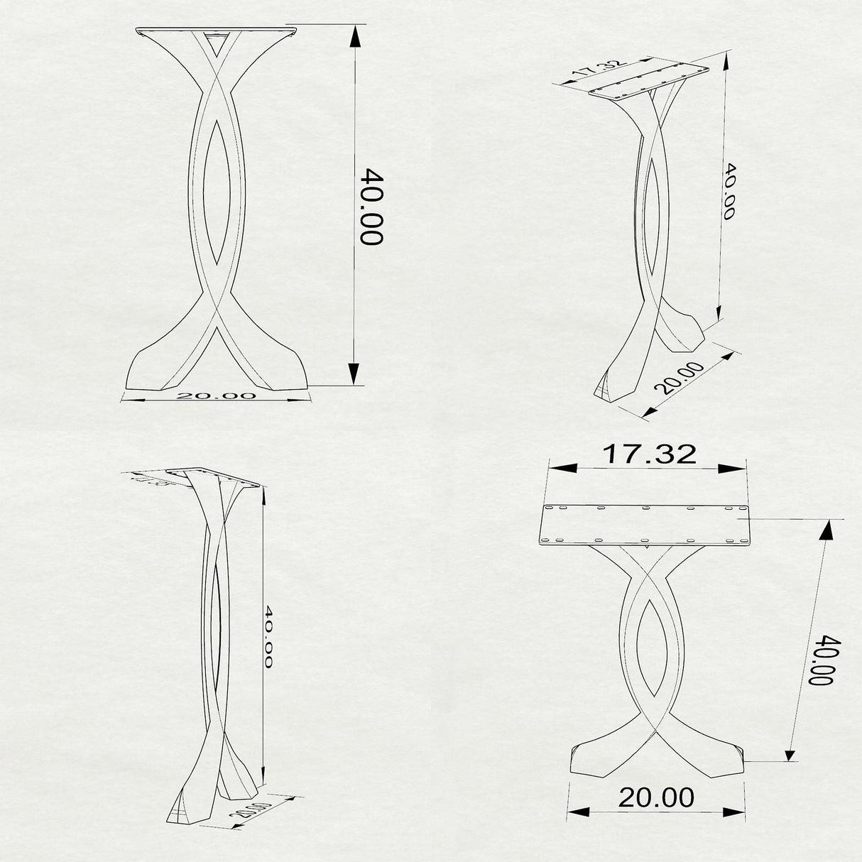 Black Metal Pedestal Table Base 311S Lithe 28.5" H – Scandinavian minimalist tulip table base featuring a graceful, tapered silhouette handcrafted from heavy-duty powder-coated steel in matte black. This architectural dining table base provides an ultra-sturdy foundation (1,000 lbs capacity; 16.3"L x 16"W). A premium DIY steel pedestal base engineered with a precision-drilled 15" x 15" mounting plate to securely support a heavy live-edge tabletop, marble slab, or wood dining top.