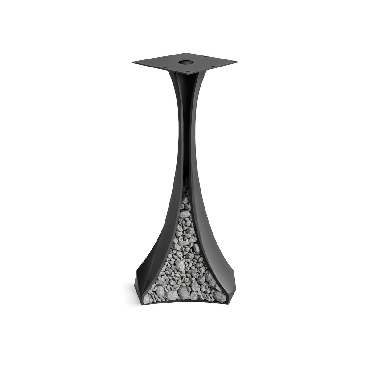 metal leg for counter table from the Lithe 36" H collection, matte black finish.