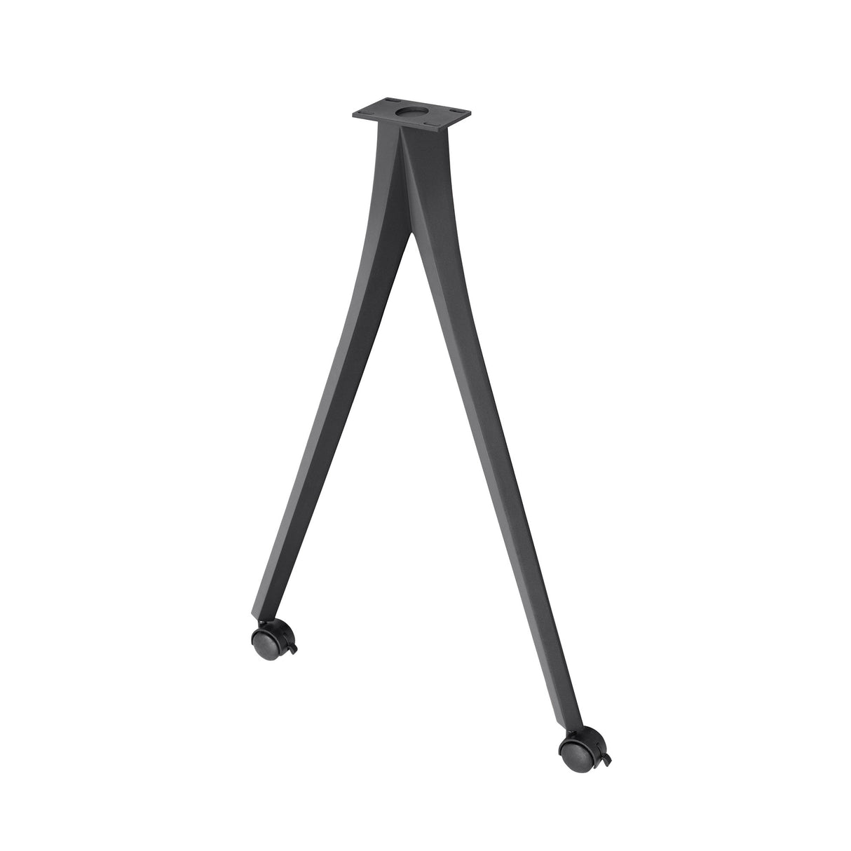 black metal legs with caster on white background