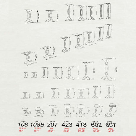 Metal Counter & Bar Table Legs - Curva - 36H, 40H inch - Set of 2 pcs metal table legs console table side outdoor handmade furniture sofa table legs cast iron base writing table entryway table round counter height table bar table