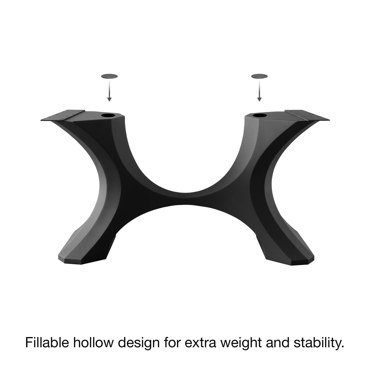 Metal Table Base - 310 Hoshi - 50, 21, 28H inch metal table legs table base steel mid century modern Pedestal stand kitchen base for table top trestle table base granite iron flowyline design home and living industrial and rustic style heavy duty