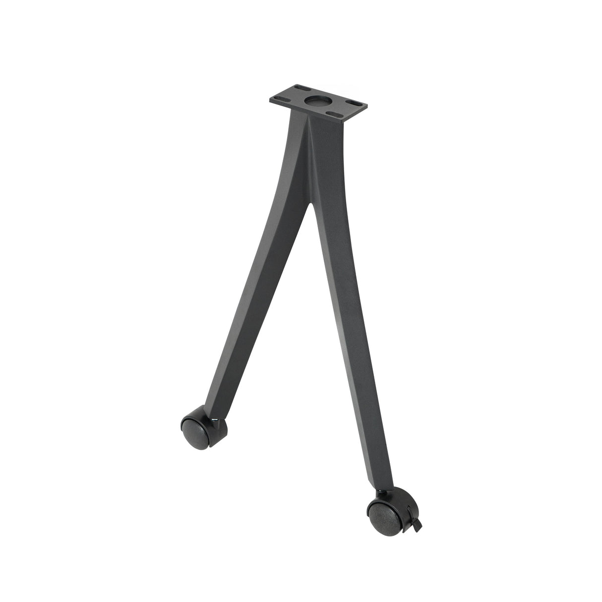 black metal legs with caster on white background