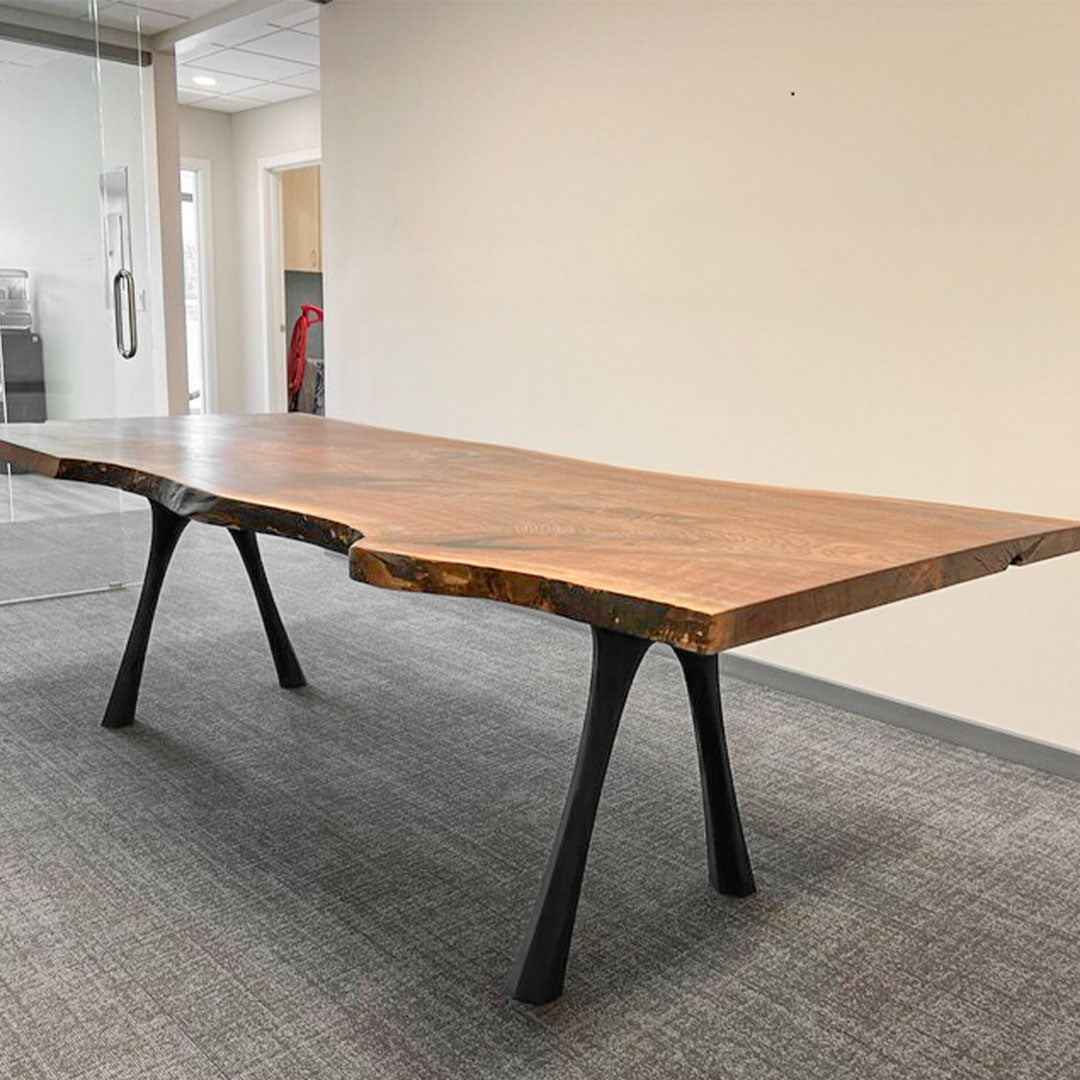 Metal Table Legs - 414 Hatty - 24W, 28H inch - Set of 2 pcs metal table legs furniture live edge slab dining table kitchen and dining handmade furniture entryway table office desk flowyline design industrial & rustic style heavy duty flowyline design