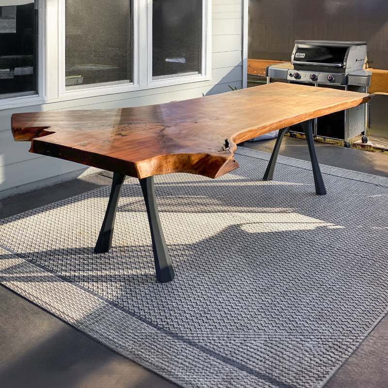 Metal Table Legs - 414 Hatty - 24W, 28H inch - Set of 2 pcs metal table legs furniture live edge slab dining table kitchen and dining handmade furniture entryway table office desk flowyline design industrial & rustic style heavy duty flowyline design