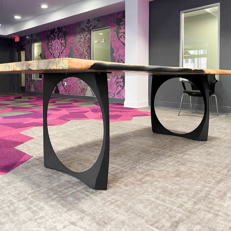 Metal Table Legs - 422 Oria - 26W, 28H inch - Set of 2 pcs metal table legs desk furniture steel kitchen and dining flowyline design handmade furniture iron table legs industrial & rustic style heavy duty