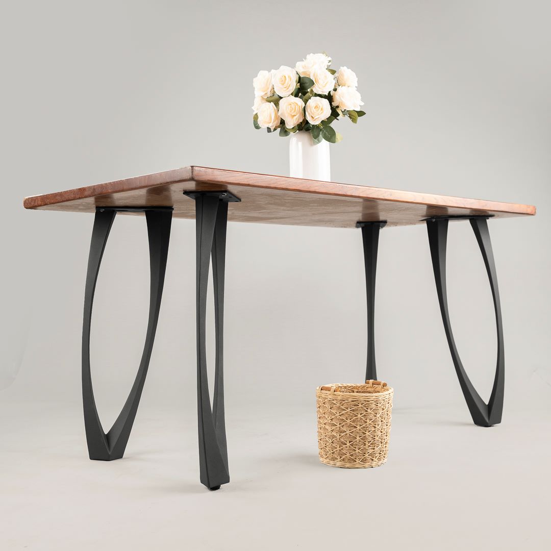 handmade metal desk legs 28-inch for live edge table top