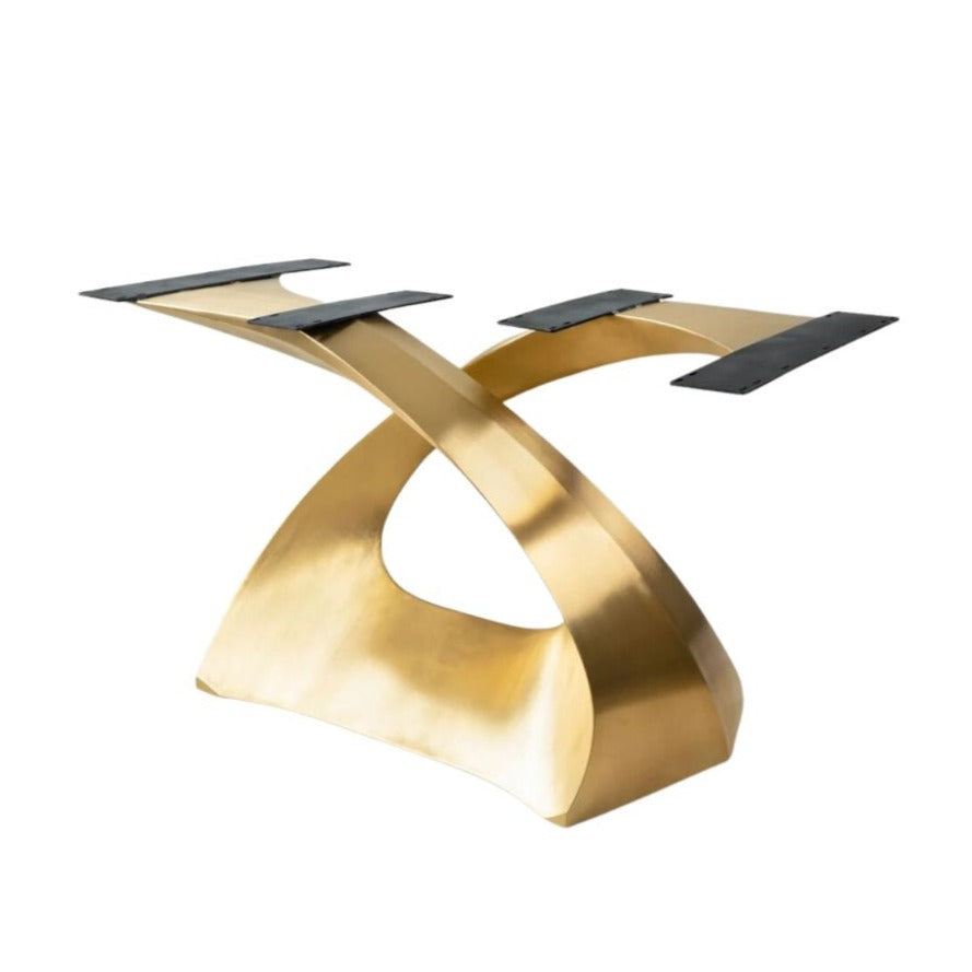 Gold Table Base 307 Tulipe 28H Luxurious Furniture round marble dining table with gold base marble table gold base