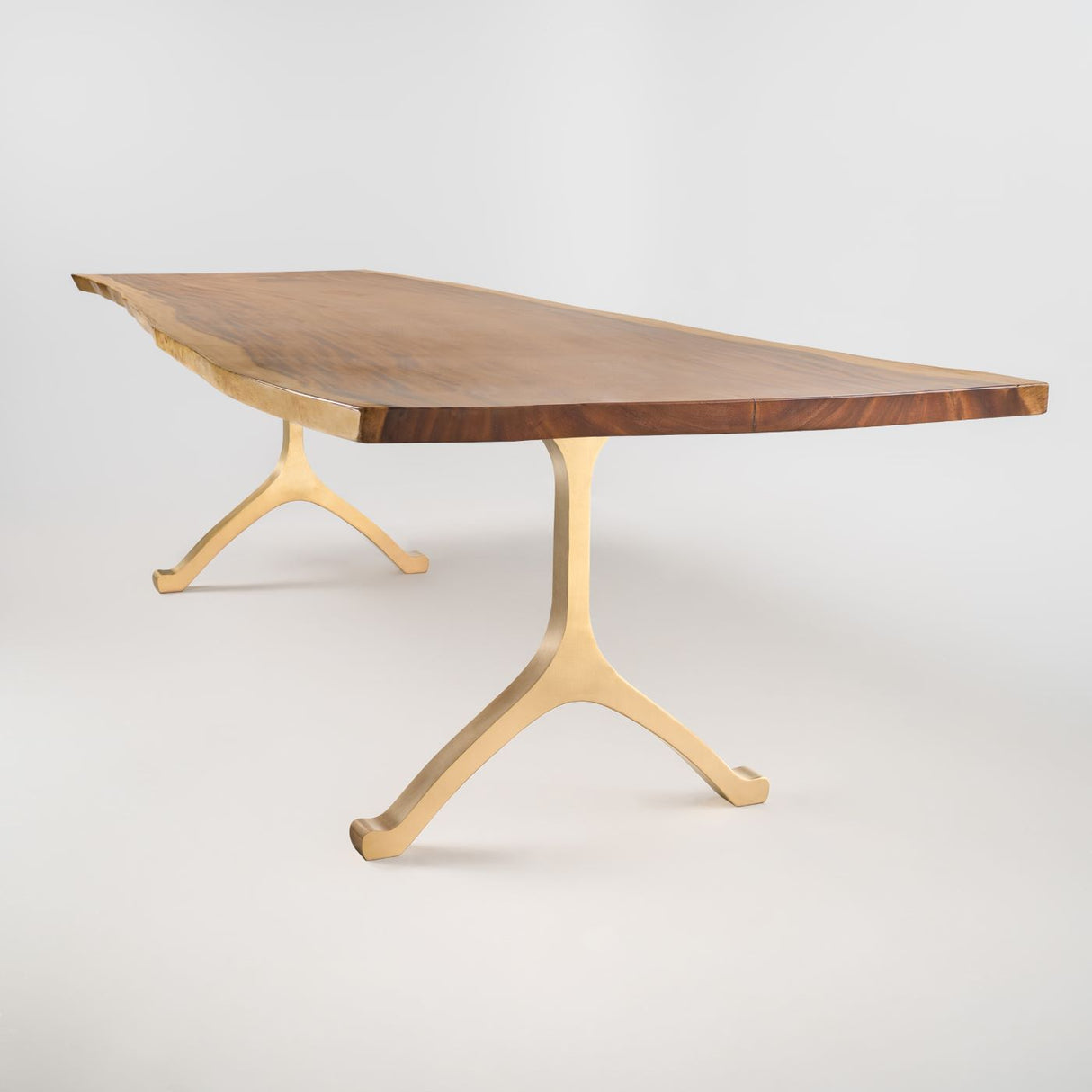 Gold Brass Table Legs - 430 Wishbone - 28W, 28H inch - Set of 2 pcs metal table legs furniture brass table dining table steel kitchen and dining flowyline design handmade furniture modern desk industrial & rustic style heavy duty sofa table legs