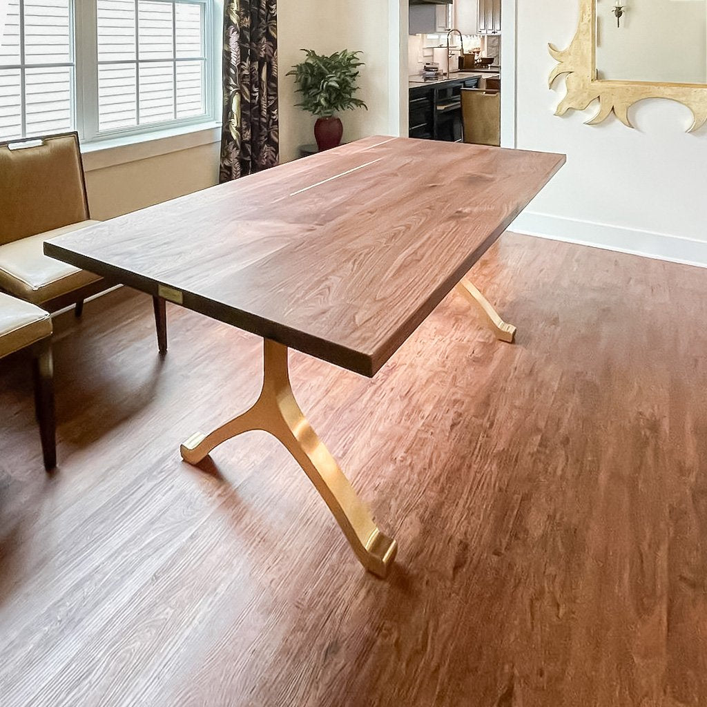 Gold Brass Table Legs - 430 Wishbone - 28W, 28H inch - Set of 2 pcs metal table legs furniture brass table dining table steel kitchen and dining flowyline design handmade furniture modern desk industrial & rustic style heavy duty sofa table legs