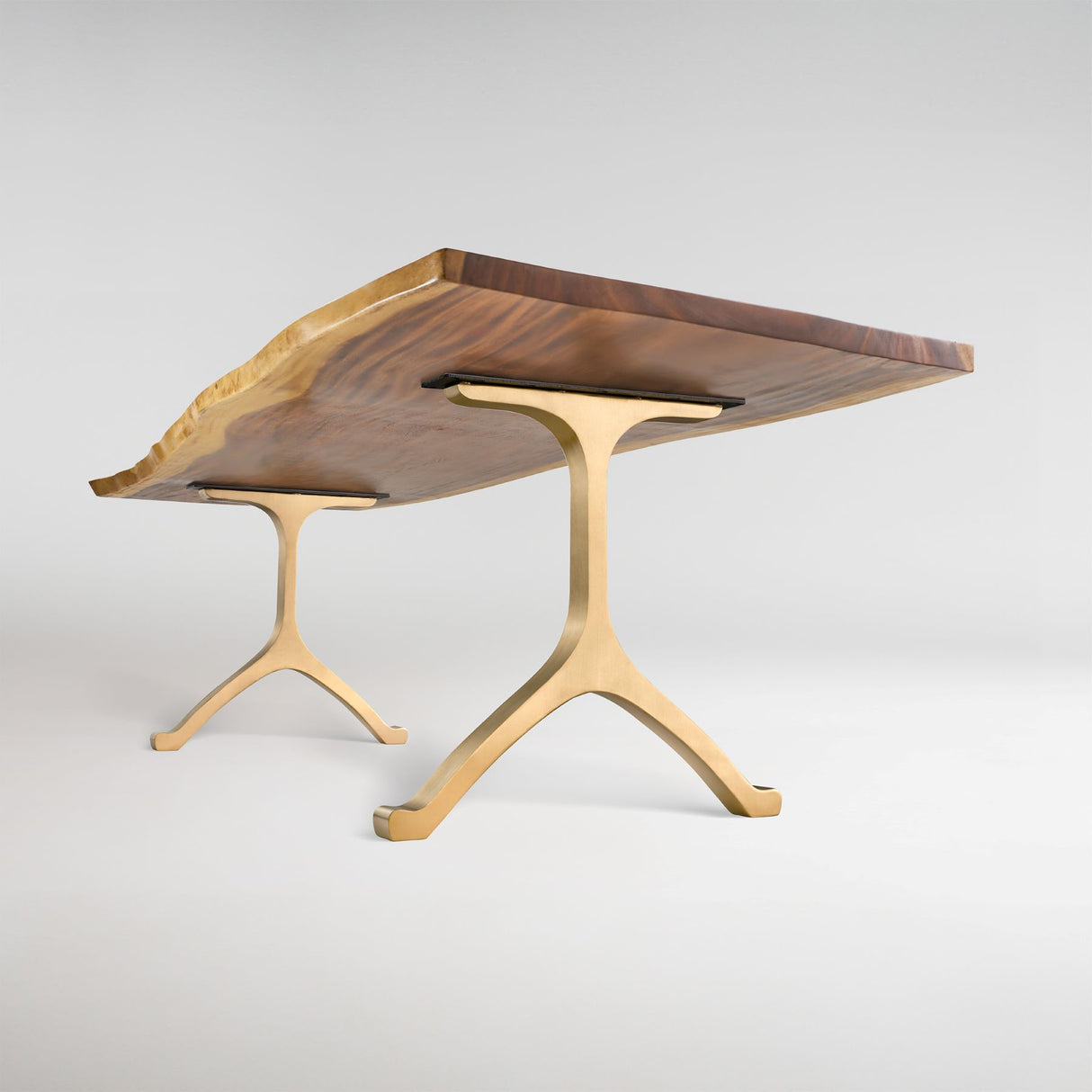 Gold Brass Table Legs - 430 Wishbone - 28W, 28H inch - Set of 2 pcs metal table legs furniture brass table dining table steel kitchen and dining flowyline design handmade furniture modern desk industrial & rustic style heavy duty sofa table legs