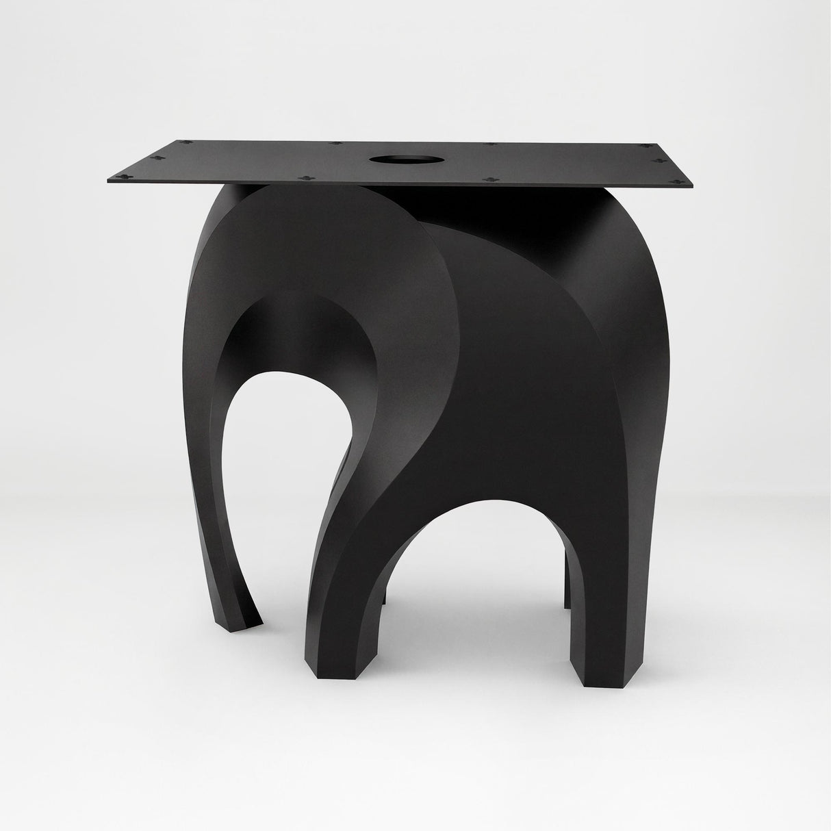 Metal Table Base 802B Elephas 28.5" H – powder-coated steel base without table top on a clean white background, ideal for custom dining tables and modern interiors.