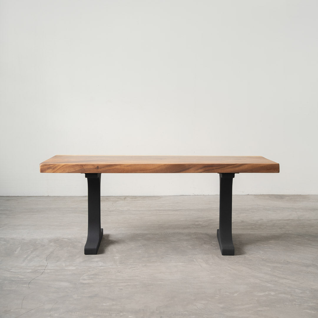 rustic bench table legs black steel wineglass 102 industrial design