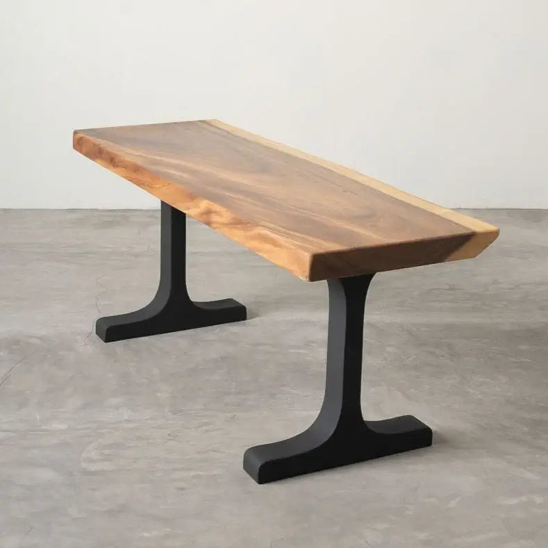 bench legs 102 wineglass 16" H black metal legs for modern benches