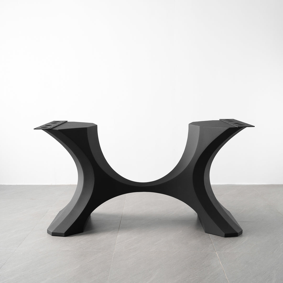 Metal Table Base - 310 Hoshi - 50, 21, 28H inch metal table legs table base steel mid century modern Pedestal stand kitchen base for table top trestle table base granite iron flowyline design home and living industrial and rustic style heavy duty