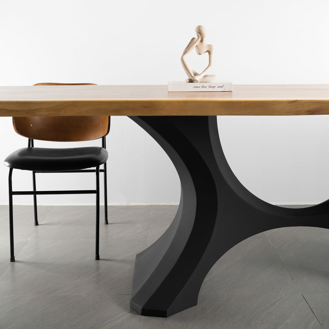 Metal Table Base - 310 Hoshi - 50, 21, 28H inch metal table legs table base steel mid century modern Pedestal stand kitchen base for table top trestle table base granite iron flowyline design home and living industrial and rustic style heavy duty