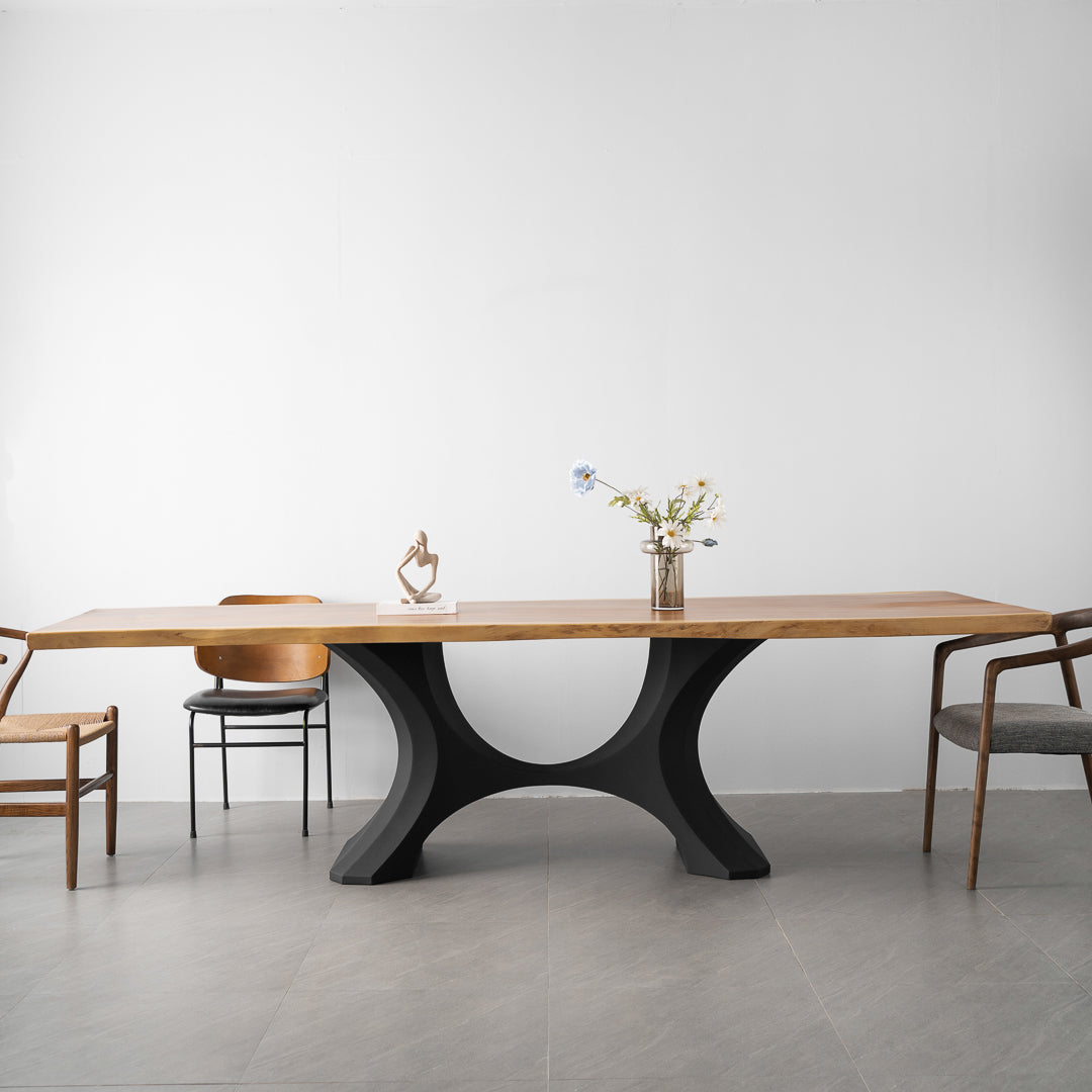 Metal Table Base - 310 Hoshi - 50, 21, 28H inch metal table legs table base steel mid century modern Pedestal stand kitchen base for table top trestle table base granite iron flowyline design home and living industrial and rustic style heavy duty