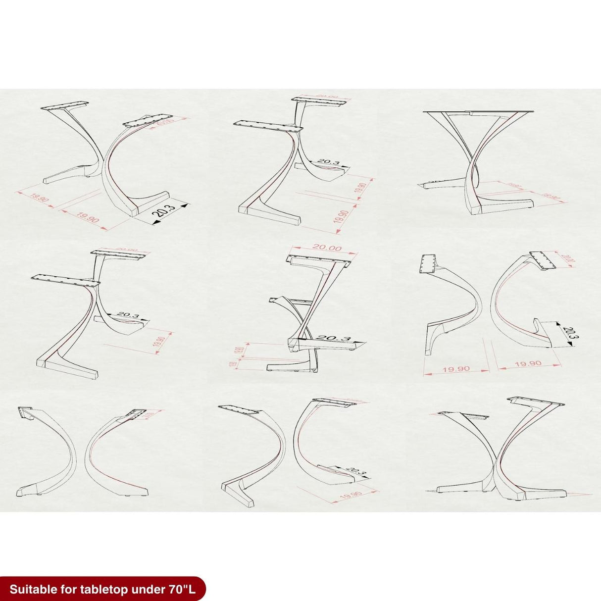 Metal Table Base - 315 Mamba - 20W, 28H inch round dining table base mid century modern Pedestal stand kitchen pedestal table base base for table top steel oval glass granite home and living industrial and rustic style heavy duty