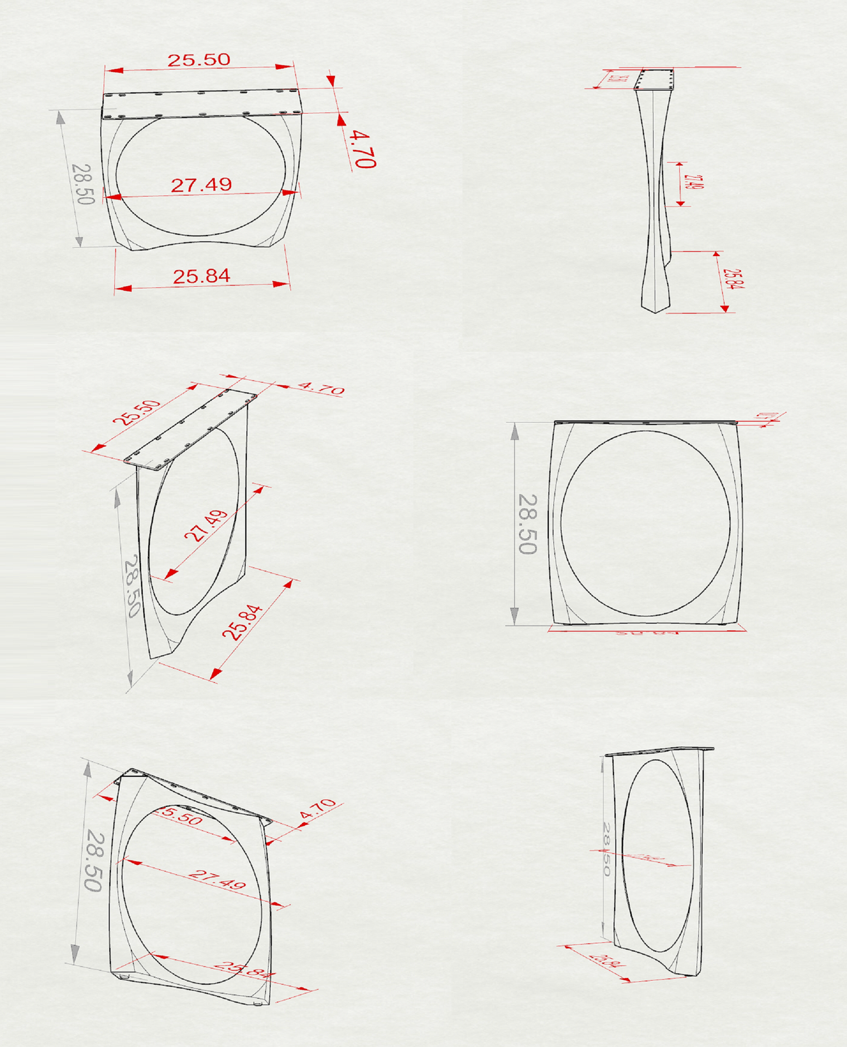 Metal Table Legs - 422 Oria - 26W, 28H inch - Set of 2 pcs metal table legs desk furniture steel kitchen and dining flowyline design handmade furniture iron table legs industrial & rustic style heavy duty