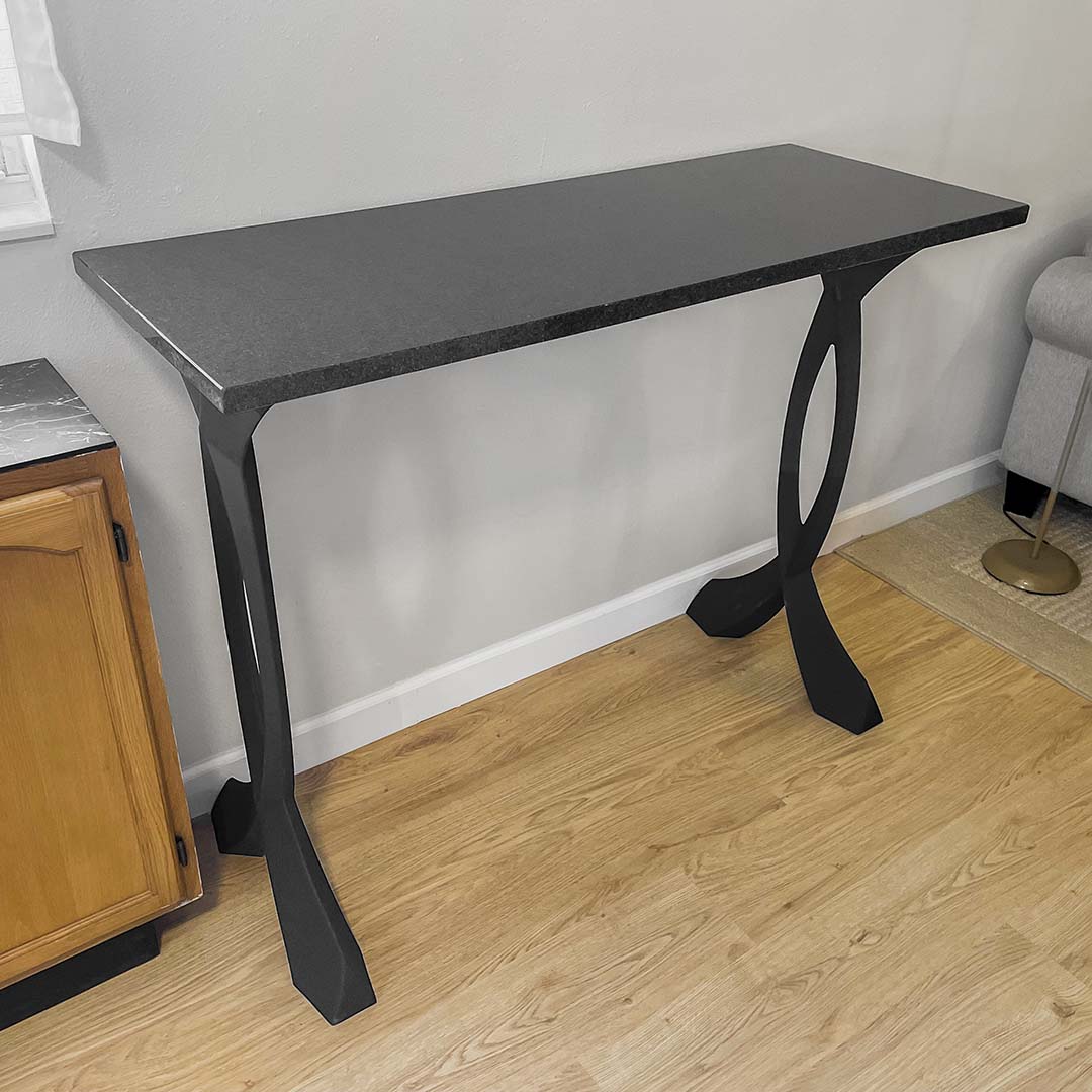 Metal Console Table Legs - 207 Curva - 16W, 28H inch - Set of 2 pcs metal table legs console table legs Furniture Legs counter table side table legs handmade furniture media console Wood entryway table flowyline design round counter height table