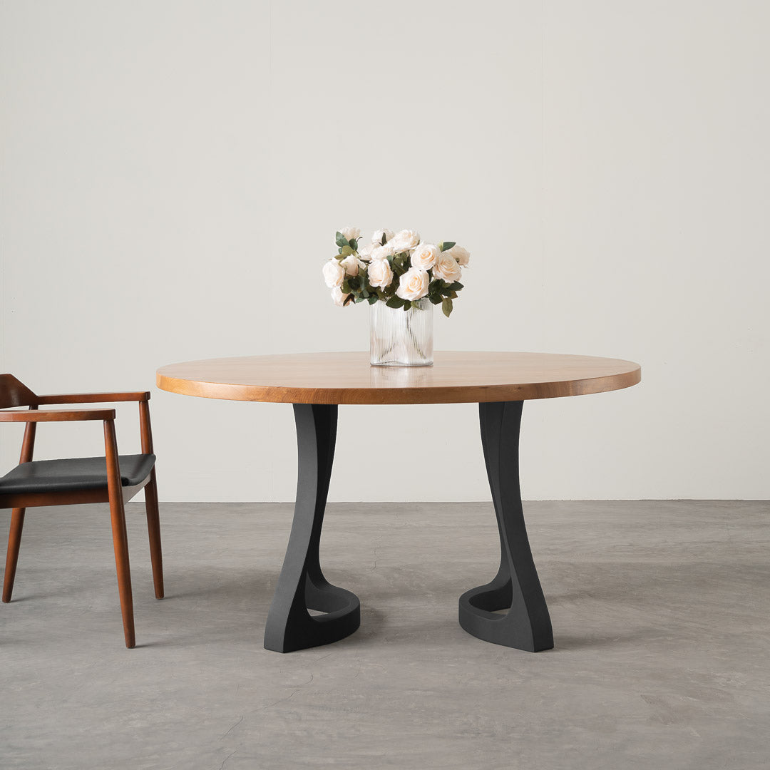 Metal Table Legs - 436 Uzar - 21W, 28H inch - Set of 2 pcs metal table legs round dining table kitchen handmade furniture home and living desk legs modern desk steel iron table legs flowyline design