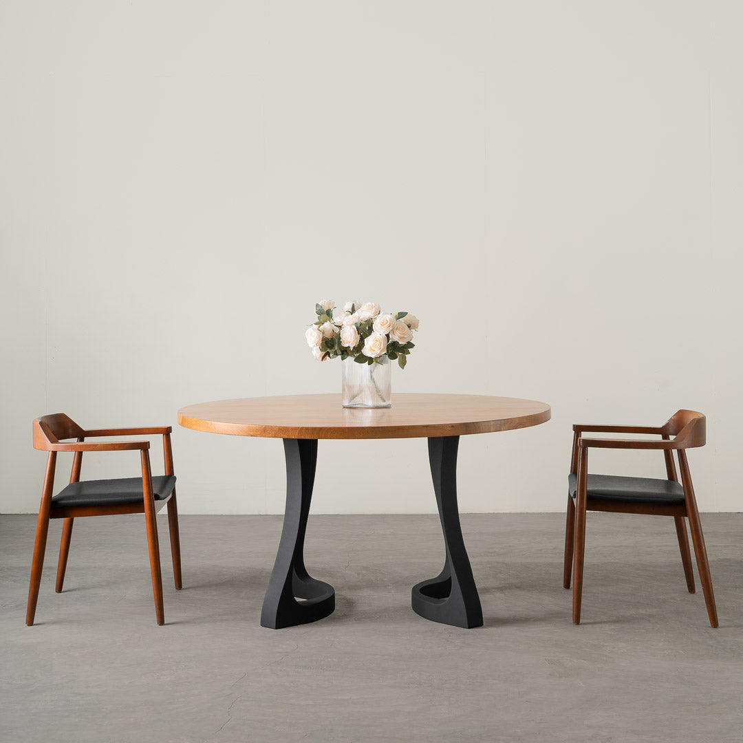 Metal Table Legs - 436 Uzar - 21W, 28H inch - Set of 2 pcs metal table legs round dining table kitchen handmade furniture home and living desk legs modern desk steel iron table legs flowyline design