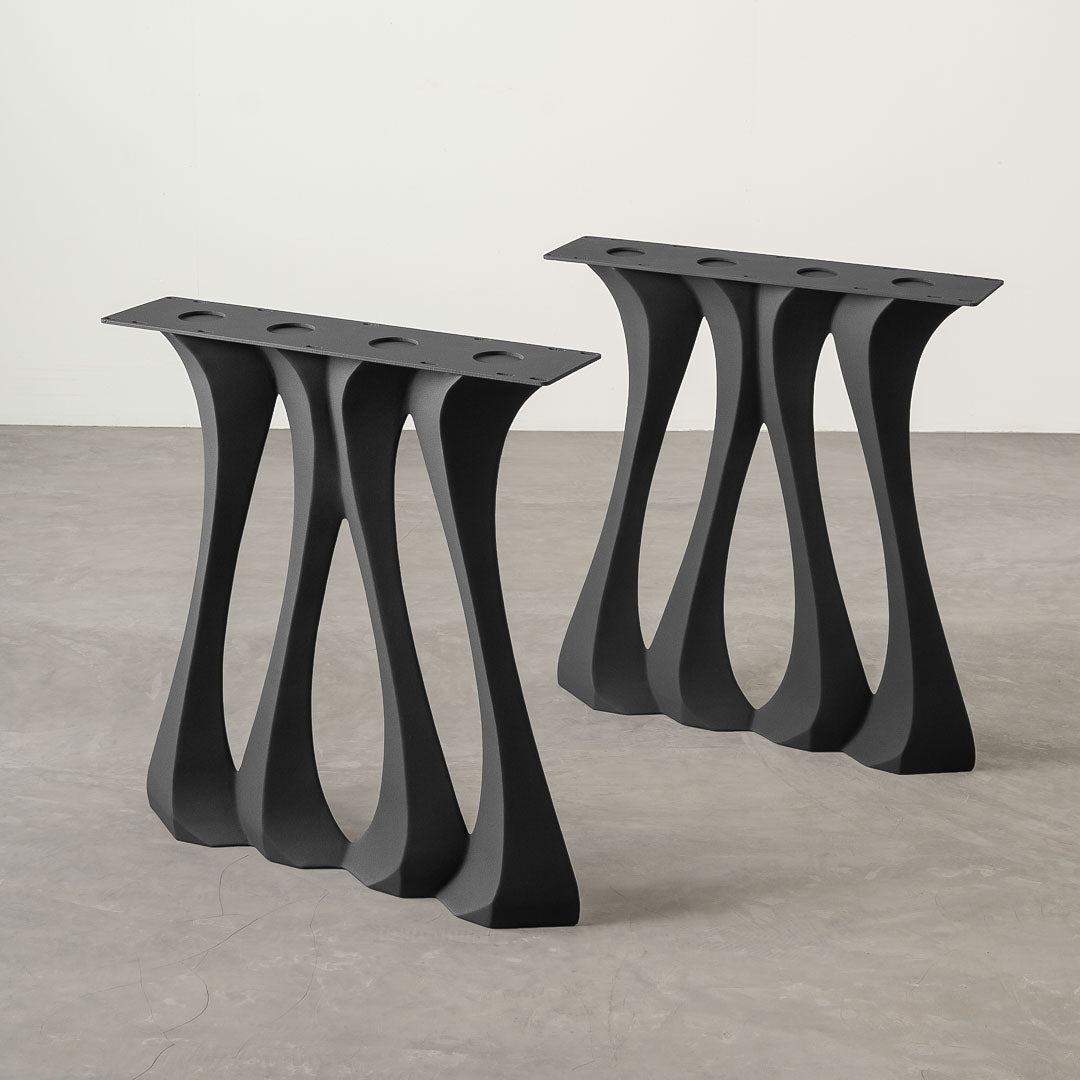 Metal Table Legs - 410 Radix - 28H inch - Set of 2 pcs metal table legs furniture legs round dining table desk legskitchen and dining woodwork dining table handmade furniture modern desk flowyline design industrial & rustic style heavy duty flowyline design