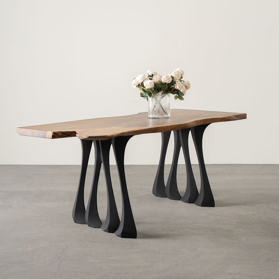 Metal Table Legs - 410 Radix - 28H inch - Set of 2 pcs metal table legs furniture legs round dining table desk legskitchen and dining woodwork dining table handmade furniture modern desk flowyline design industrial & rustic style heavy duty flowyline design