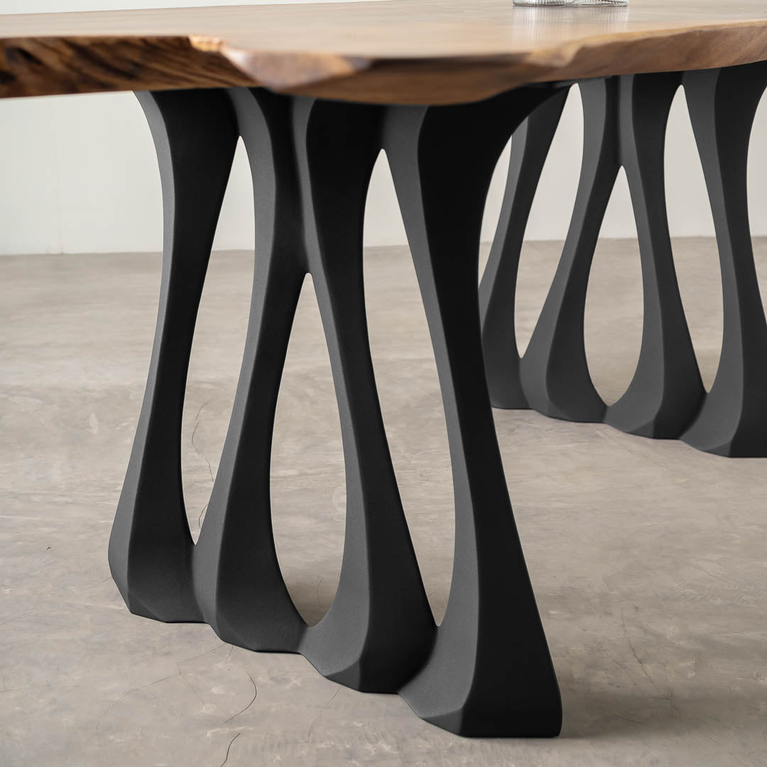 Metal Table Legs - 410 Radix - 28H inch - Set of 2 pcs metal table legs furniture legs round dining table desk legskitchen and dining woodwork dining table handmade furniture modern desk flowyline design industrial & rustic style heavy duty flowyline design