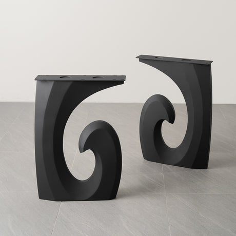 Metal Table Legs - 406 Luma - 17W, 28H inch - Set of 2 pcs metal table legs furniture dining table iron table legs hallway table sofa live edge table legs flowyline design industrial & rustic style heavy duty flowyline design