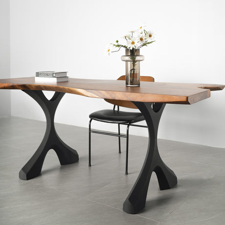 Metal Table Legs - 417 Xavier - 24W, 28H inch - Set of 2 pcs metal legs desk legs flowyline home decor computer table legs outdoor furniture wedding restaurant furniture shelf industrial & rustic style heavy duty