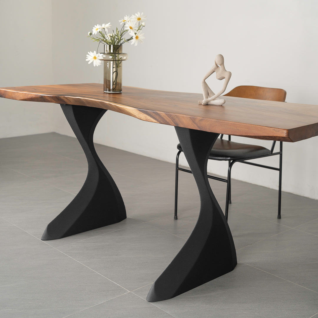 Metal Table Legs - 415 Botas - 22W, 28H inch - Set of 2 pcs round dining table desk legs woodwork steel table base handmade furniture iron table legs live edge hallway table wood table legs epoxy modern desk industrial & rustic style heavy duty