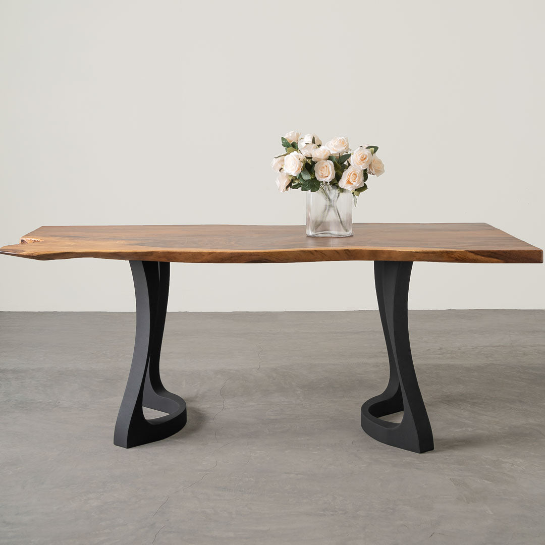 Metal Table Legs - 436 Uzar - 21W, 28H inch - Set of 2 pcs metal table legs round dining table kitchen handmade furniture home and living desk legs modern desk steel iron table legs flowyline design