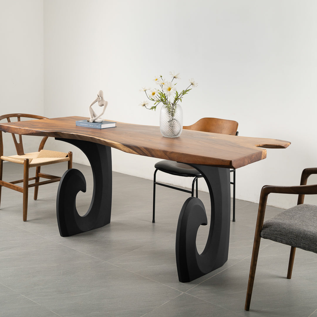 Metal Table Legs - 406 Luma - 17W, 28H inch - Set of 2 pcs metal table legs furniture dining table iron table legs hallway table sofa live edge table legs flowyline design industrial & rustic style heavy duty flowyline design