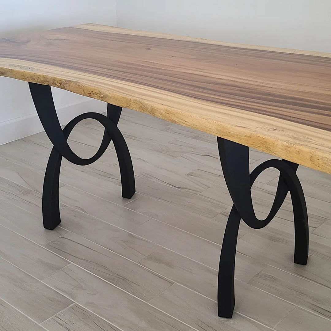 Metal Table Legs - 444 Uta - 20W, 28H inch - Set of 2 pcs metal table legs legs flowyline design outdoor furniture kitchen table handmade furniture modern desk office desk industrial & rustic style heavy duty