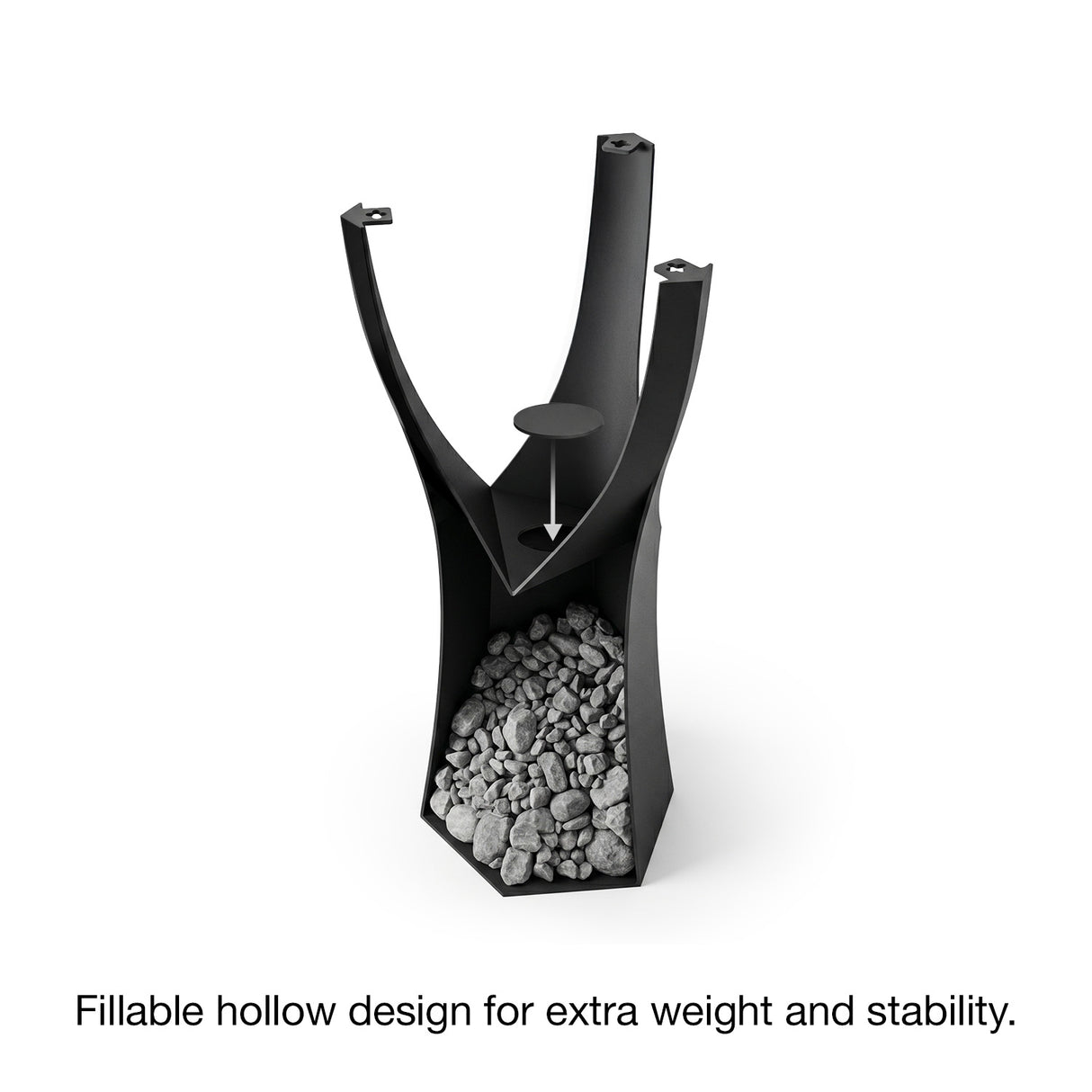 Counter metal table base 608 Namu 36 inch height with tree stump design in black powder-coated steel