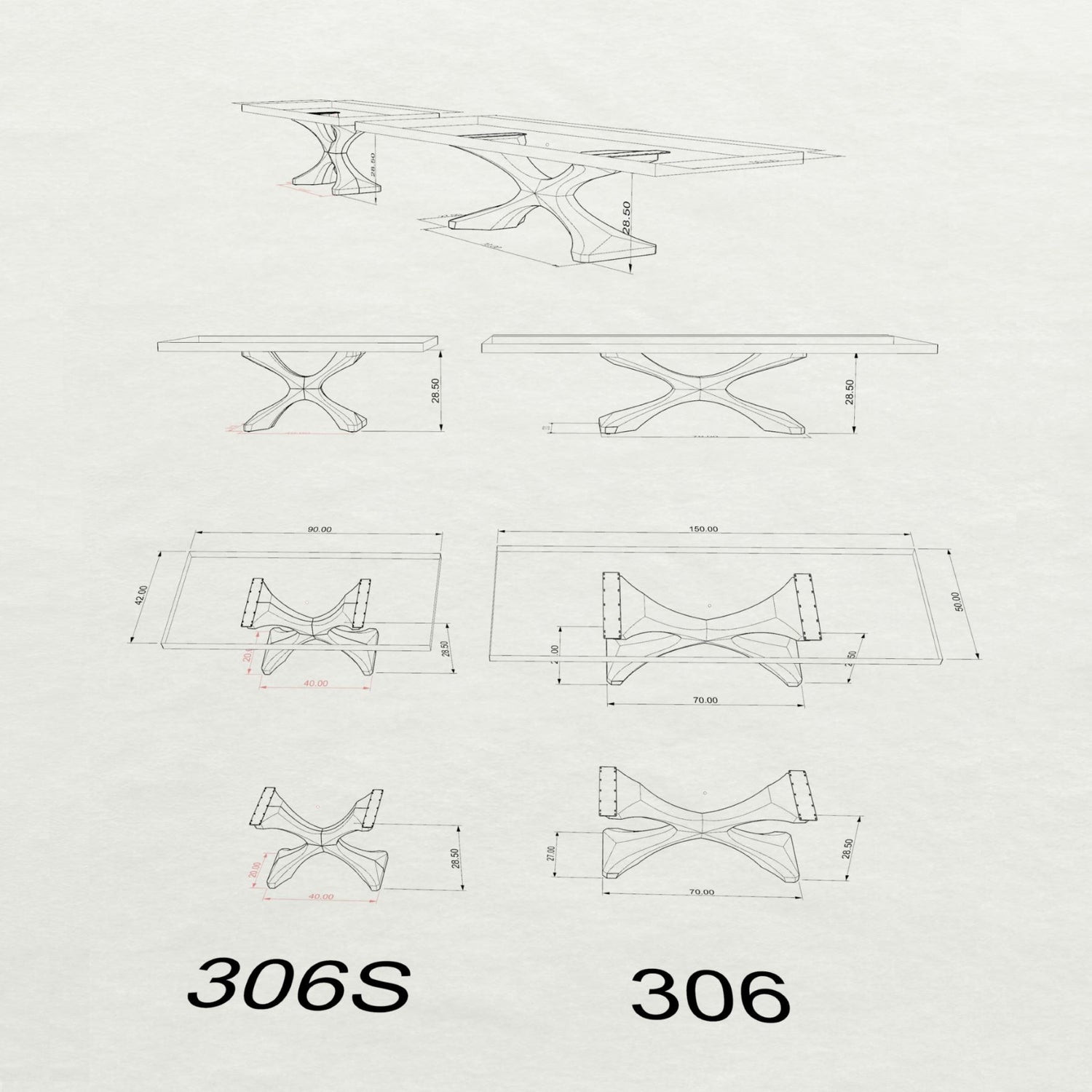 Metal Table Base - 306 Xerxes - 70, 27, 28H inch; dining table steel table base mid century modern iron table base flowyline design table legs pedestal table base coffee round base for table top flowylinedesign