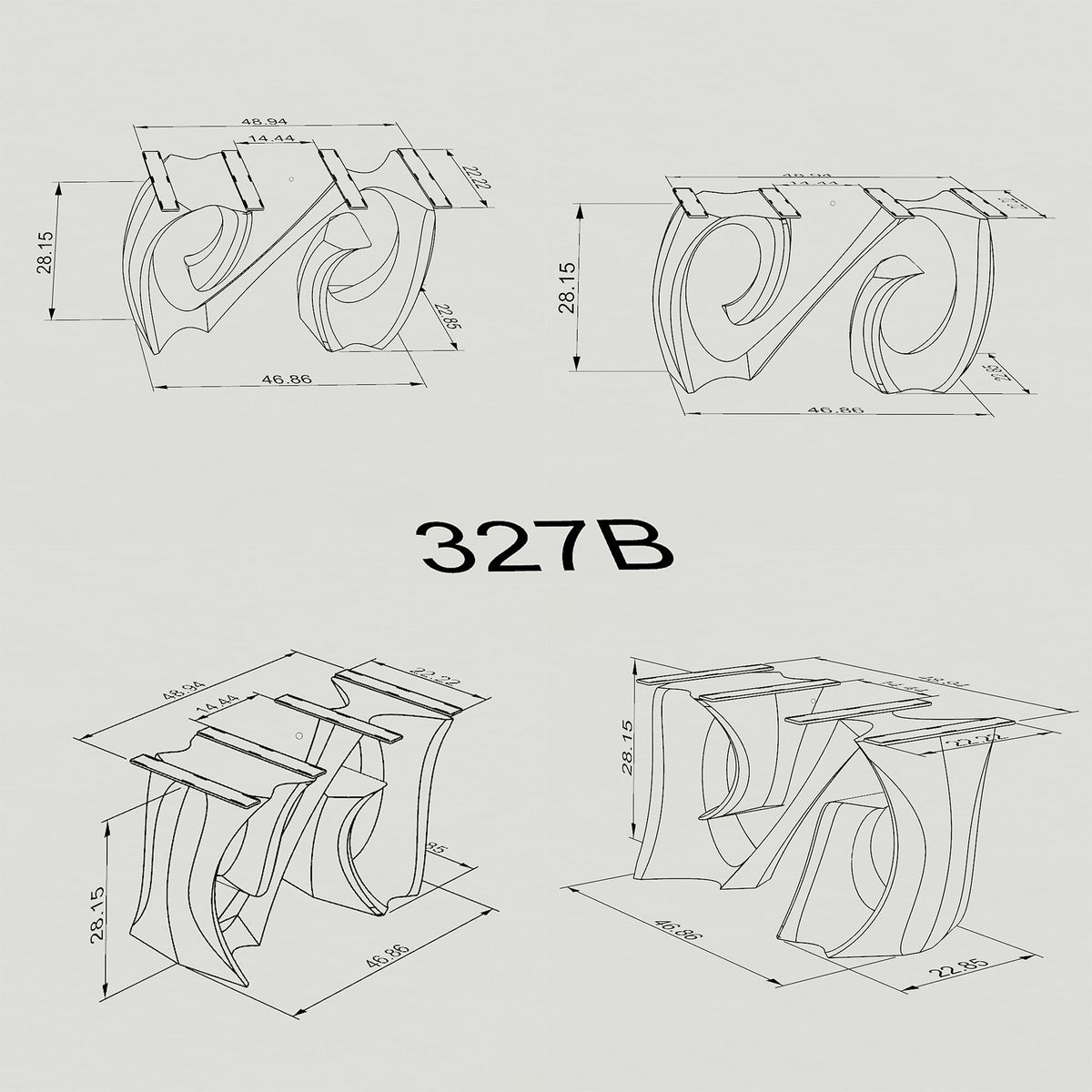 Black Metal Trestle Table Base 327 & 327G Cling 28" H – Industrial-modern large trestle table base featuring an extended, architectural silhouette handcrafted from heavy-duty powder-coated steel in matte black. These architectural dining & conference table bases provide an ultra-sturdy foundation (1,000 lbs capacity) available in 47"L (Model 327B) or 69.1"L (Model 327G) footprints. A premium DIY steel table base engineered with multiple precision-drilled mounting plates to securely support an oversized live