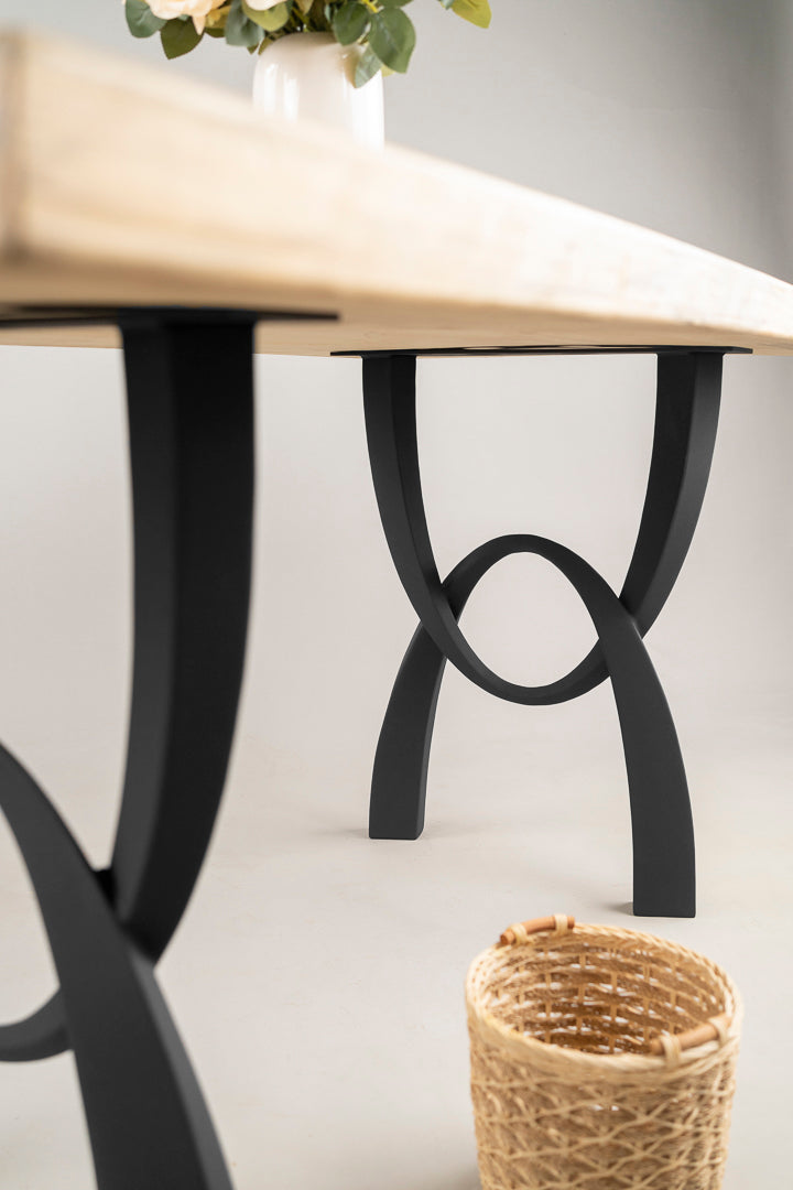 Metal Table Legs - 444 Uta - 20W, 28H inch - Set of 2 pcs metal table legs legs flowyline design outdoor furniture kitchen table handmade furniture modern desk office desk industrial & rustic style heavy duty